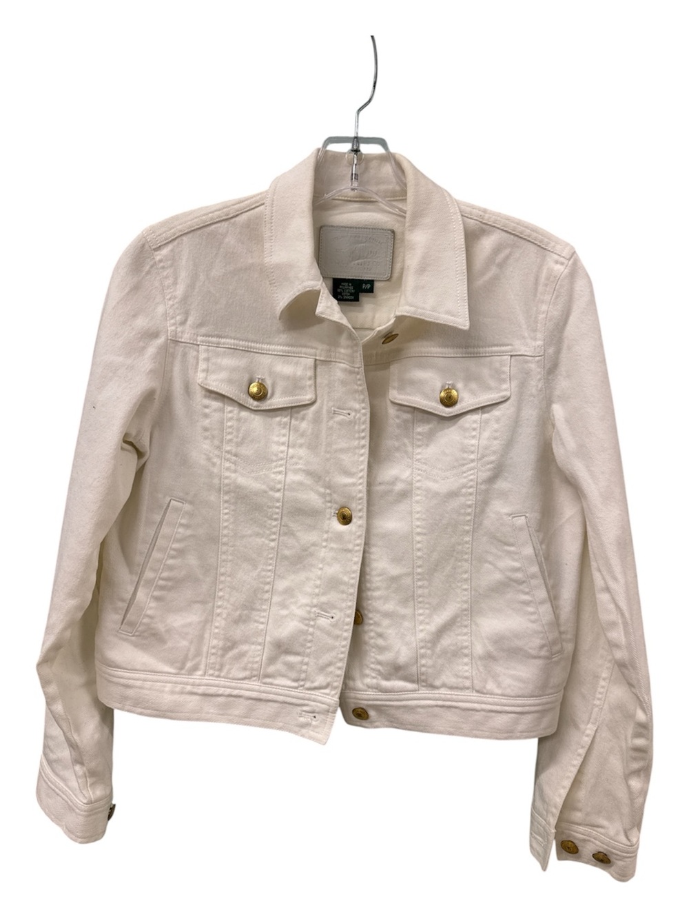 Ralph Lauren Cream Denim Jacket with Gold-Tone Buttons